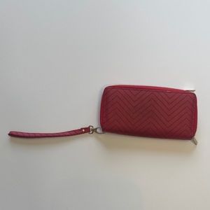 Red wrist wallet